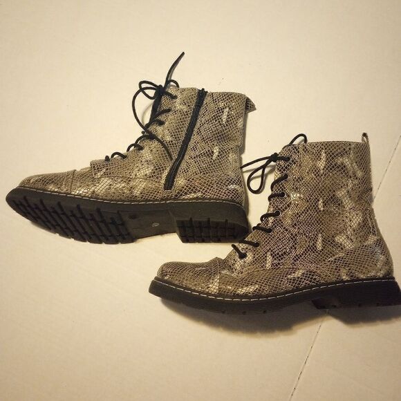 Arizona snake print combat boots with ankle zipper - Picture 7 of 11